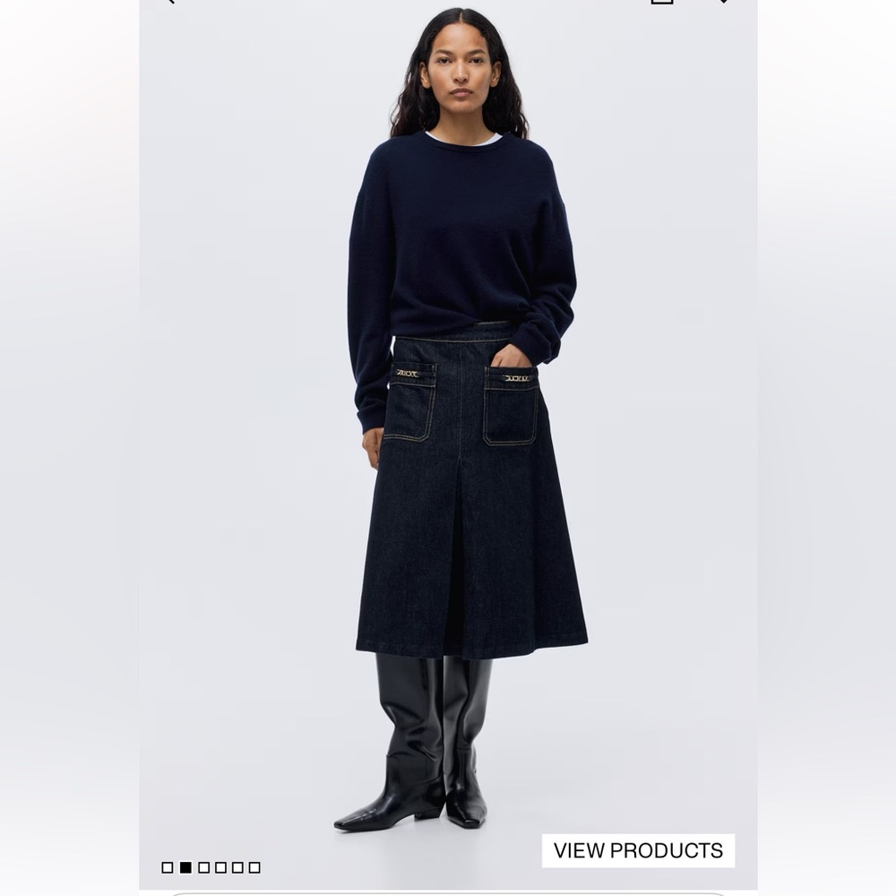 H&M Dark Denim A-Line Skirt - Picture 2 of 5